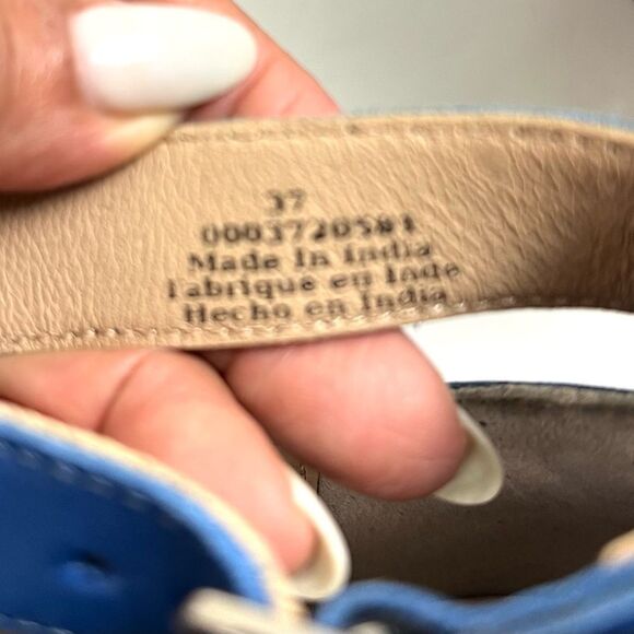 Free People Brady Buckle Blue Leather Ankle Boots - Picture 9 of 10